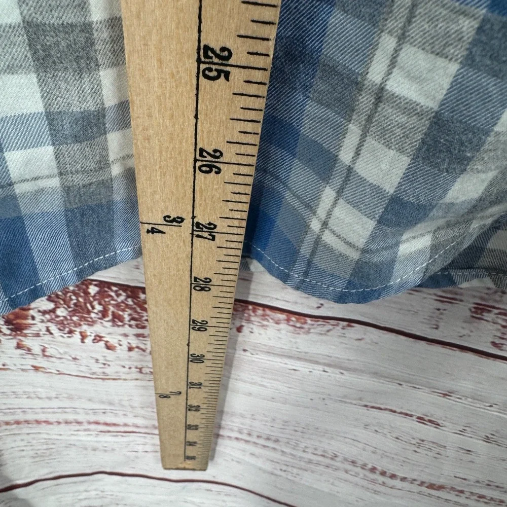 UNTUCKit Shirt Mens Large Slim Fit Blue Grey Plaid Long Sleeve Button Down - Picture 8 of 9